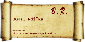 Bunzl Réka névjegykártya